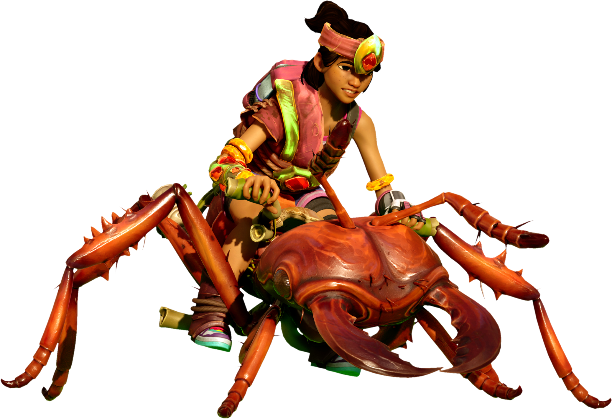 Ally 'Hoops' Nguyen riding an ant buggie